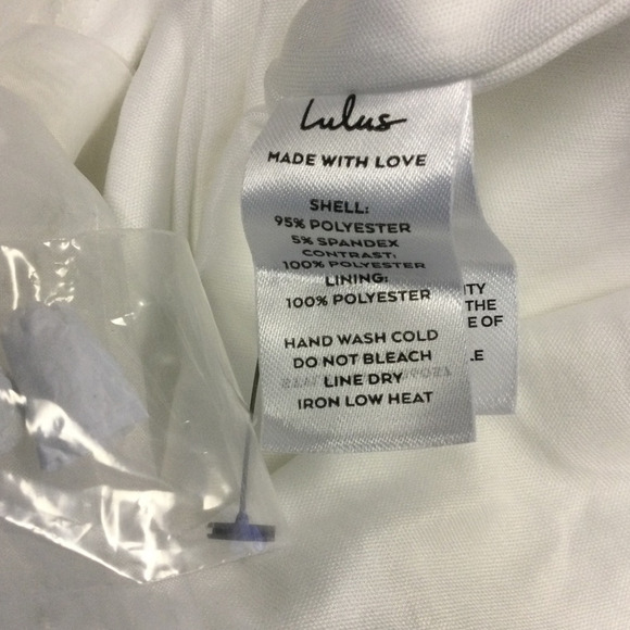 LULU'S SZ L Beaming Perfection White Pearl Organza Tie-Strap Mini Dress NEW B40 - Picture 9 of 10